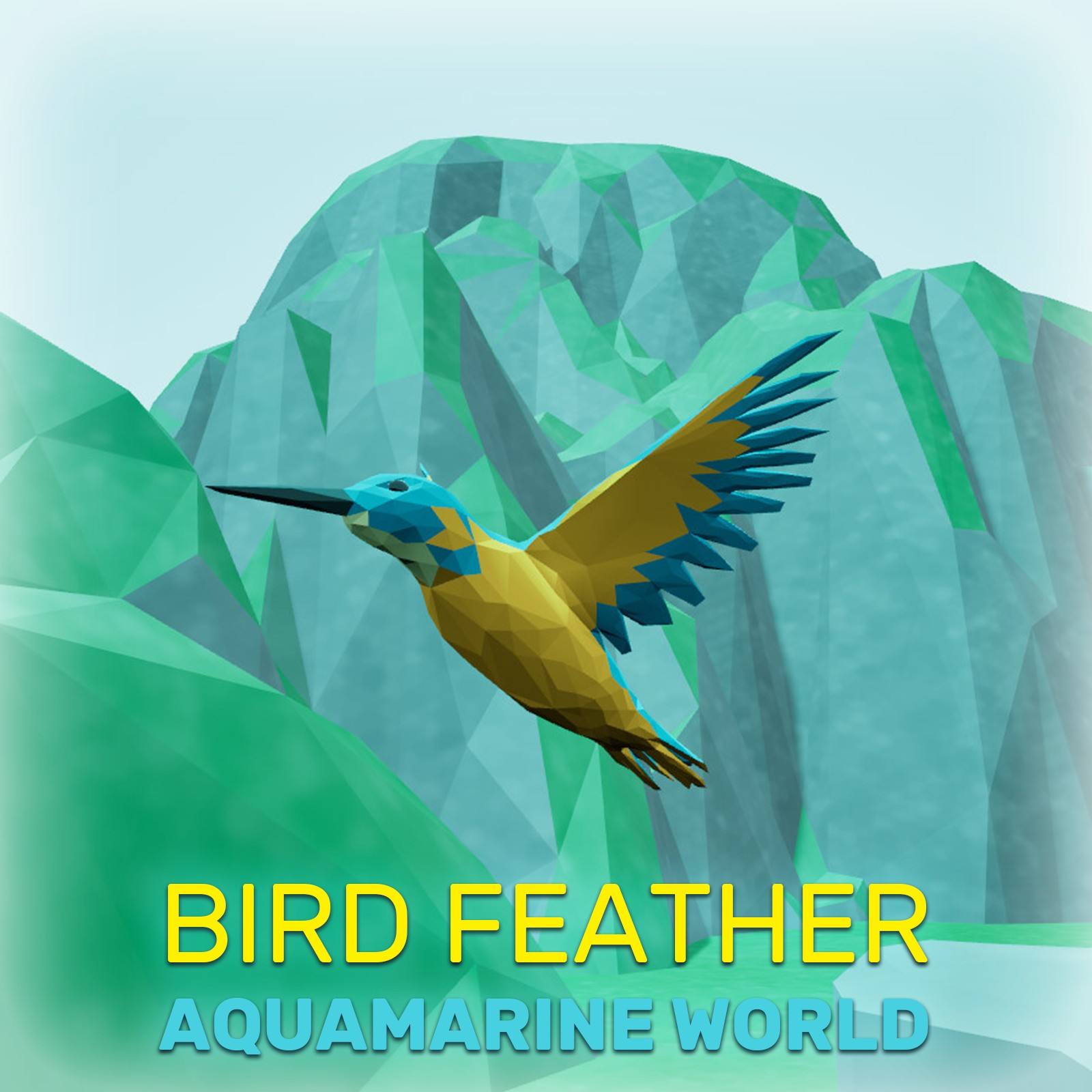 Bird Feather Aquamarine World